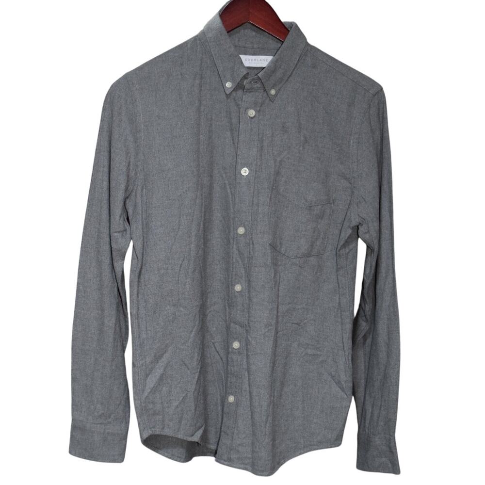 Everlane Small Gray Button-Down Oxford Shirt Long… - image 1